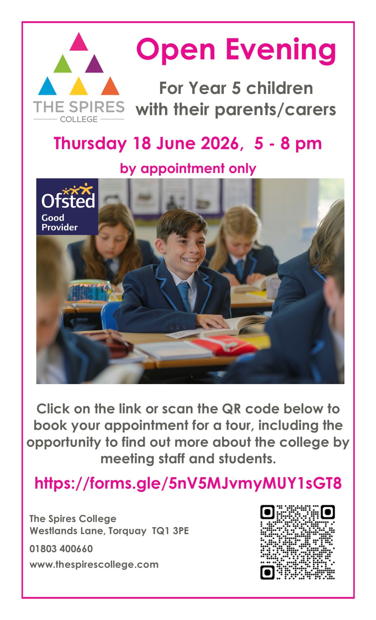 Information about The Spires College Open Evening